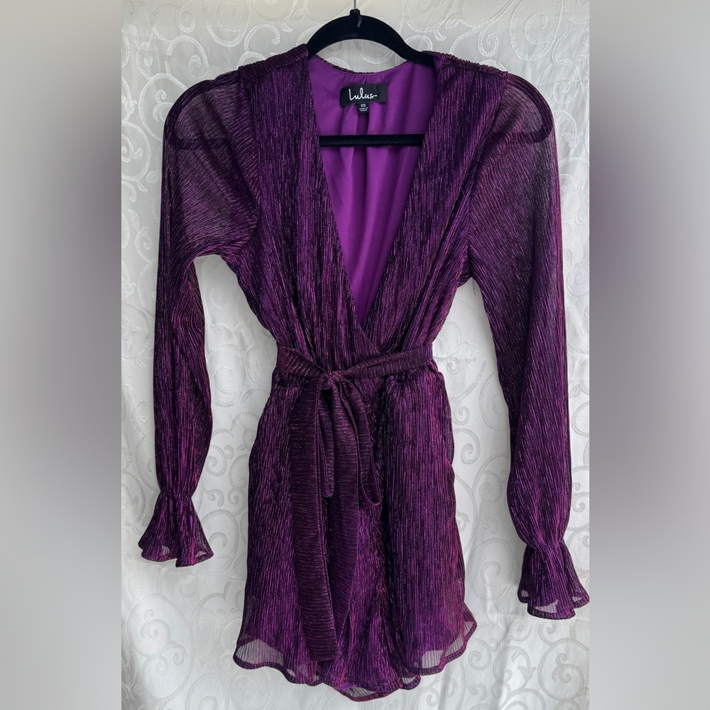 LULU’s Elegant Purple Women's Romper with pockets